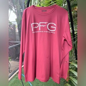 Men’s Columbia Omni-Shade Sun Protection Fishing PFG Shirt in Bright Pink XL